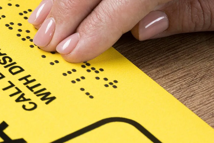 Placa Braille: Ps Acm ou Acrilico guia materiais